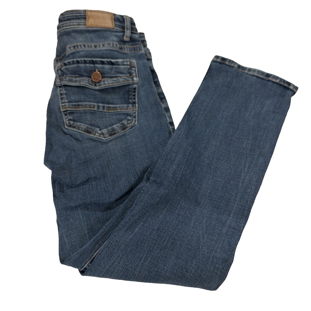 BKE Payton Womens 31x30 Medium Wash Feathered Fade Straight Stretch Jeans